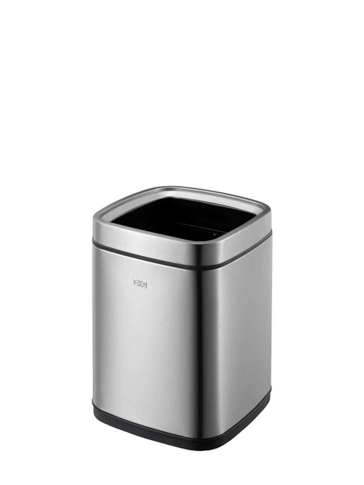 MÜLLEIMER Quadratischer Mit Offenem Einwurf 9 Liter Edelstahl Silber - Silberfarben, Metall (24/33.8/24cm) - PROREGAL
