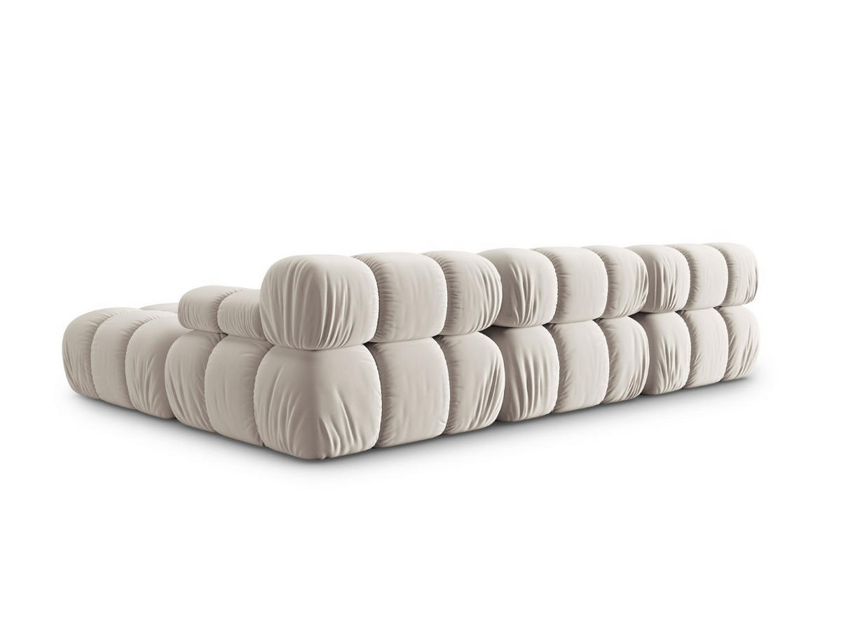 MODULARES-SOFA Bellis aus Samt leichtes beige 4 Sitzplätze - Creme, Textil (188/63/282cm) - Micadoni