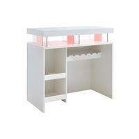 LED Hausbar - Hochglanz - MDF - Weiß - FABIO - Weiß, Holz (60/110/120cm) - Vente-Unique