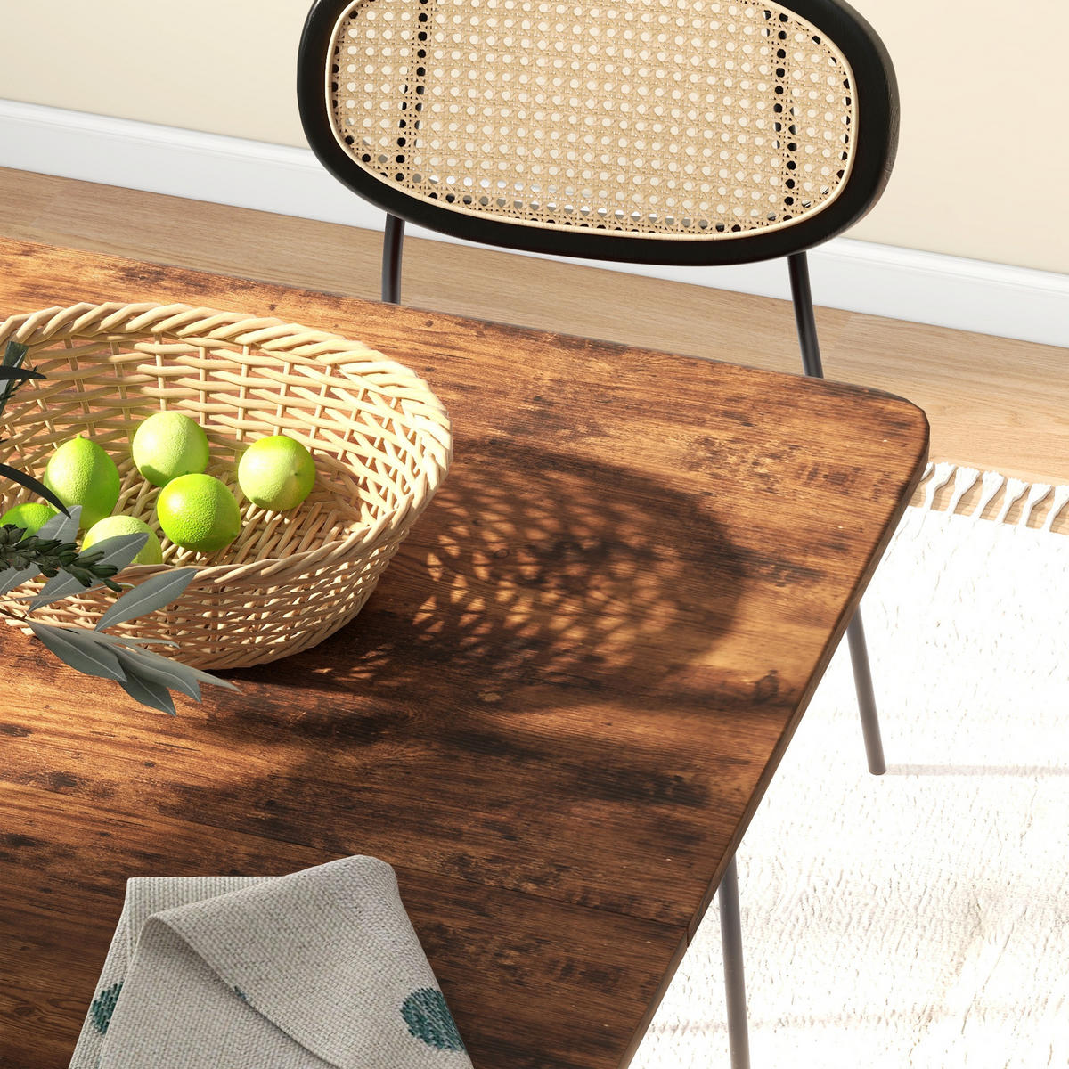 ESSTISCH DE-08369 für 6 Personen mit Ablage Rotbraun - Braun, Holzwerkstoff (130/80/74cm) - ComfortXL