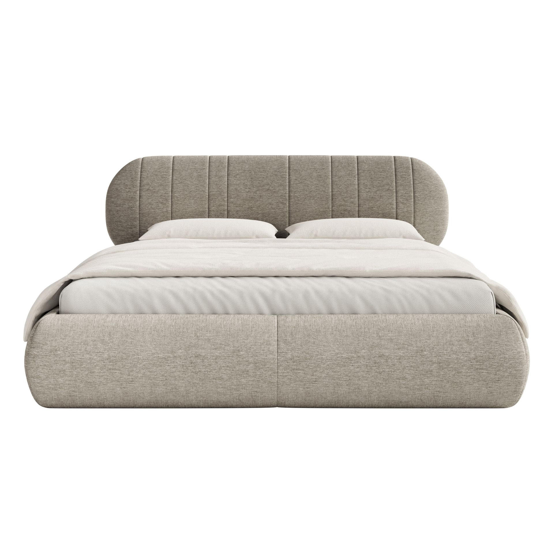 POLSTERBETT Asmelio Greige 180x200 cm - Taupe, Holz/Textil (180/200cm) - Selsey