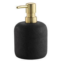 FLÜSSIGSEIFENSPENDER Aquamarbre 9,4/9,4/14,8 cm - Schwarz, Kunststoff (9.4/14.8/9.4cm) - Douceur d´intérieur