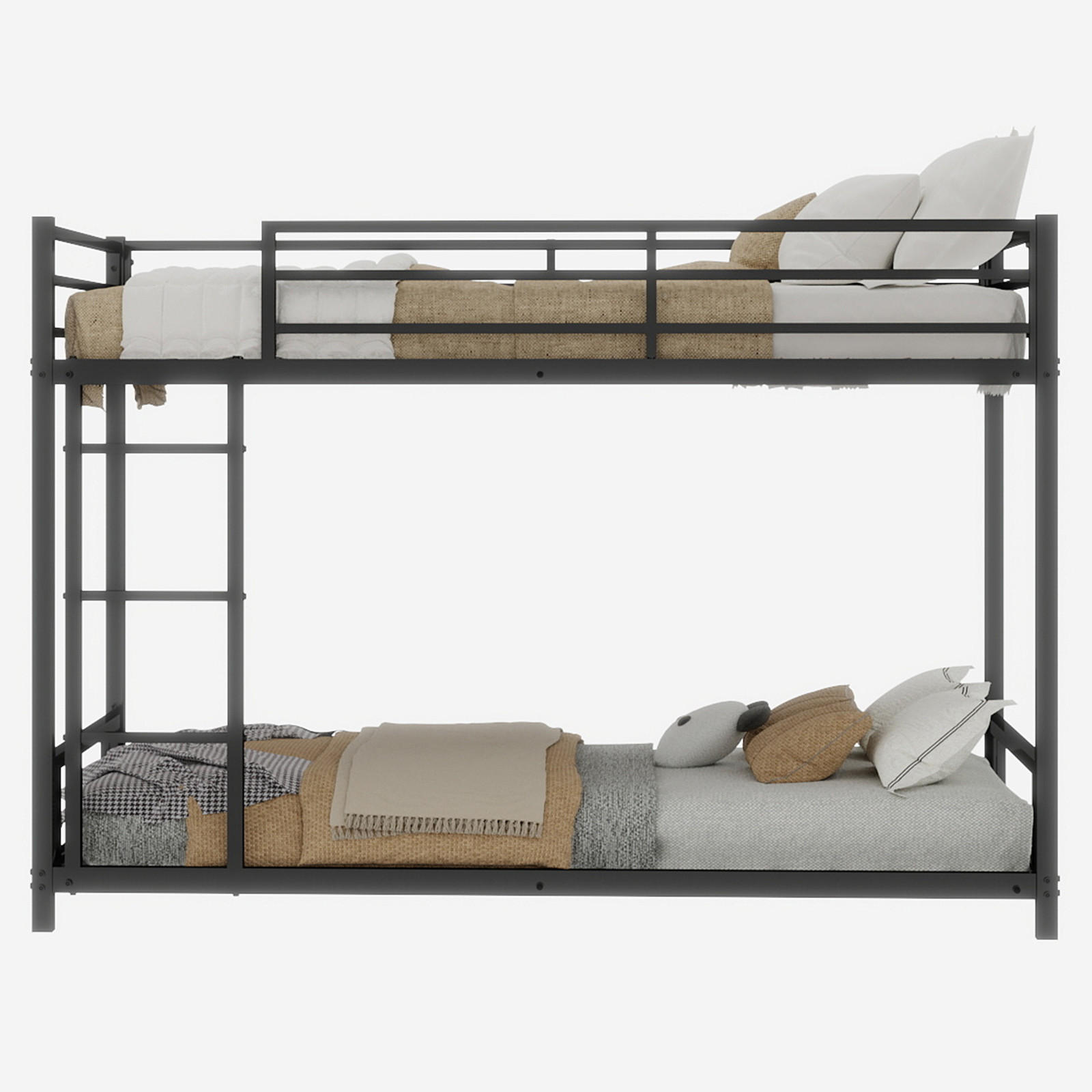 ETAGENBETT Schwarz - Schwarz, Metall - Raumix