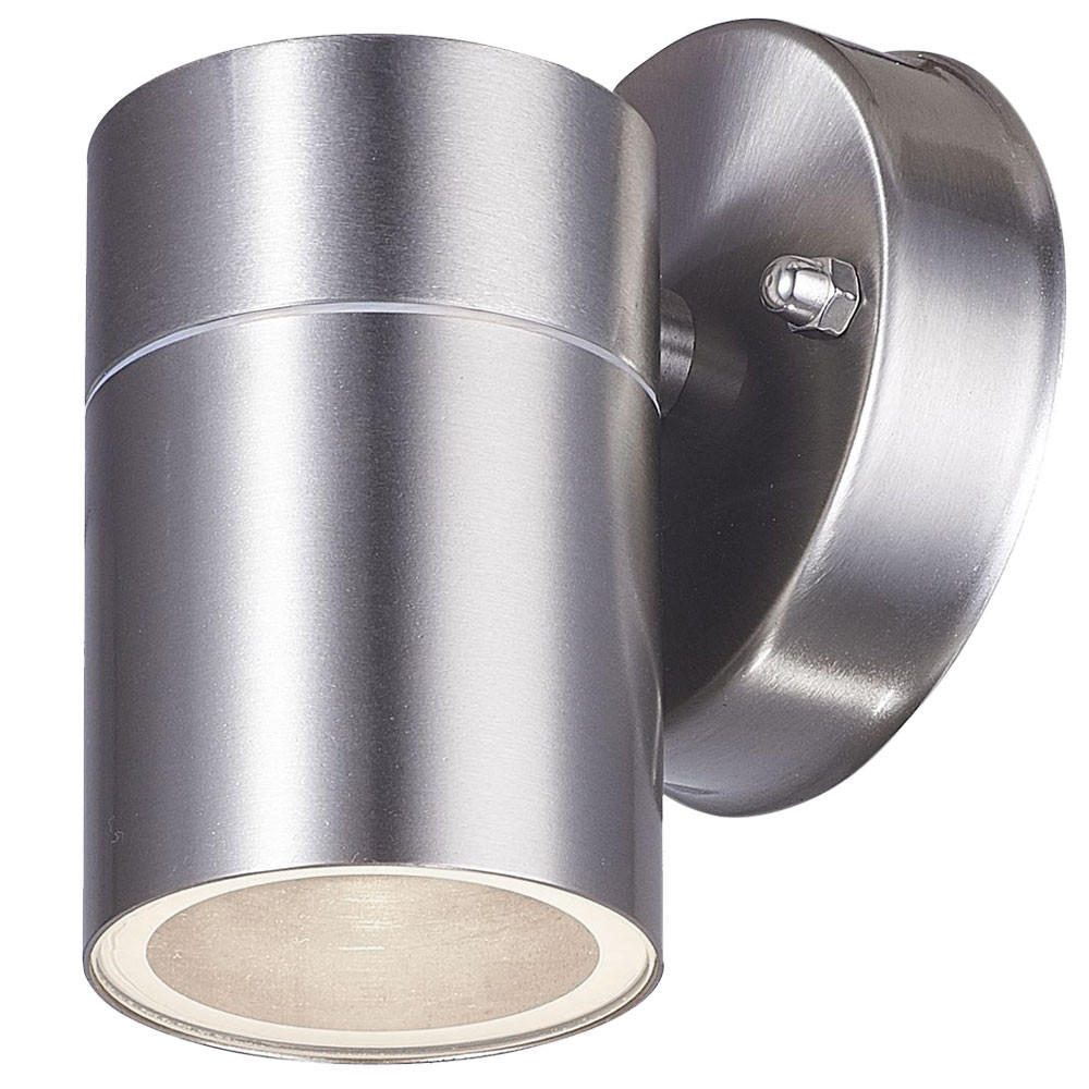 LED AUSSEN-WANDLEUCHTE Edelstahl Silber - Silberfarben, Glas (6/11/9.2cm)