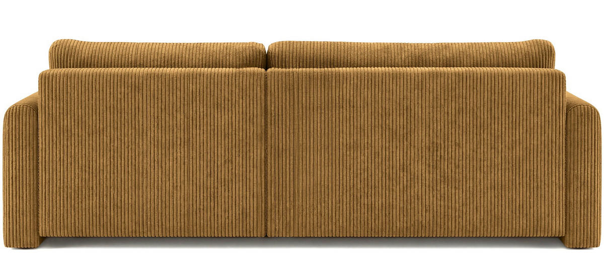 ECKSOFA Cora mit Schlaffunktion & Stauraum, Universell Rechts/Links, Senfgelb Cord Chenille 260/82/160 cm - Gelb/Schwarz, Kunststoff/Textil (250/160cm) - WFL GROUP