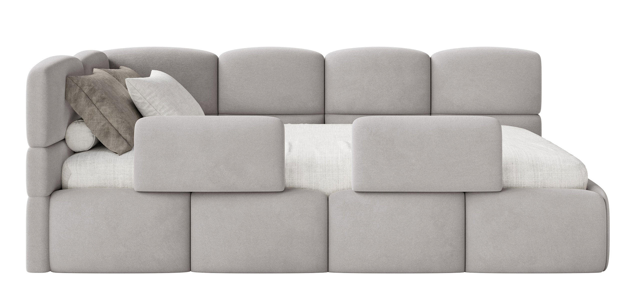 Selsey DĚTSKÁ POSTEL Cloudy světle šedá 120 cm, velur