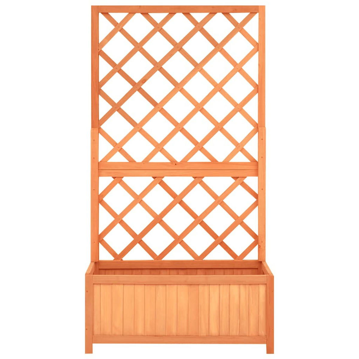 GARTEN-SPALIER Mit Blumenkasten Braun 70/30/135 Cm Tannenholz - Braun, Holz (70/135/30cm) - vidaXL