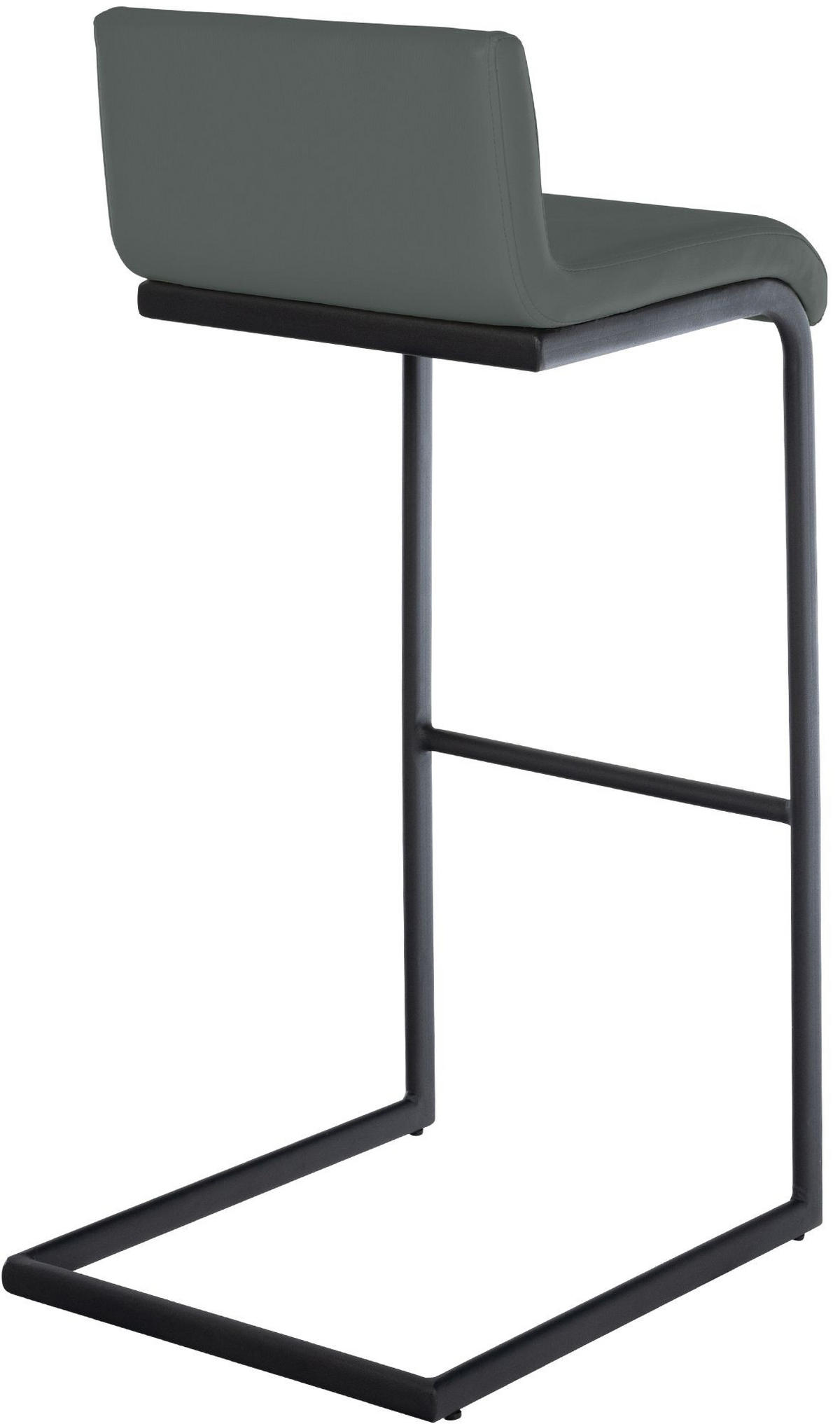 BARHOCKER 2 Lederlook Dunkelgrau - Dunkelgrau/Schwarz, Textil/Metall (40/96/50cm) - CLP