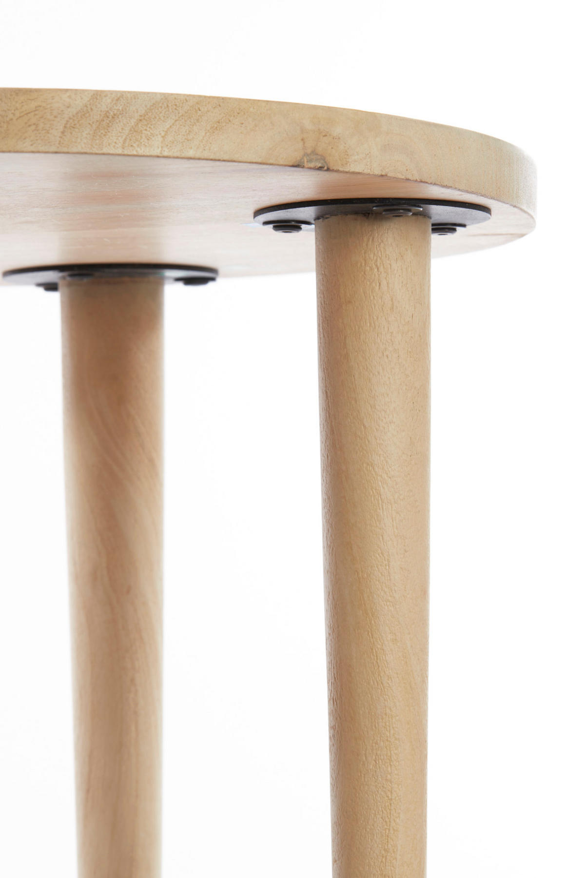 BEISTELLTISCH Qiano Braun Ø49/49 cm - Braun, Holz (49/49/49cm) - Light & Living