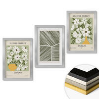 WANDBILDER 3er Set - 20x30 cm Silberner Rahmen - Blumenmuster London Dublin - Silberfarben, Kunststoff (20/30cm) - ArtPrintCave