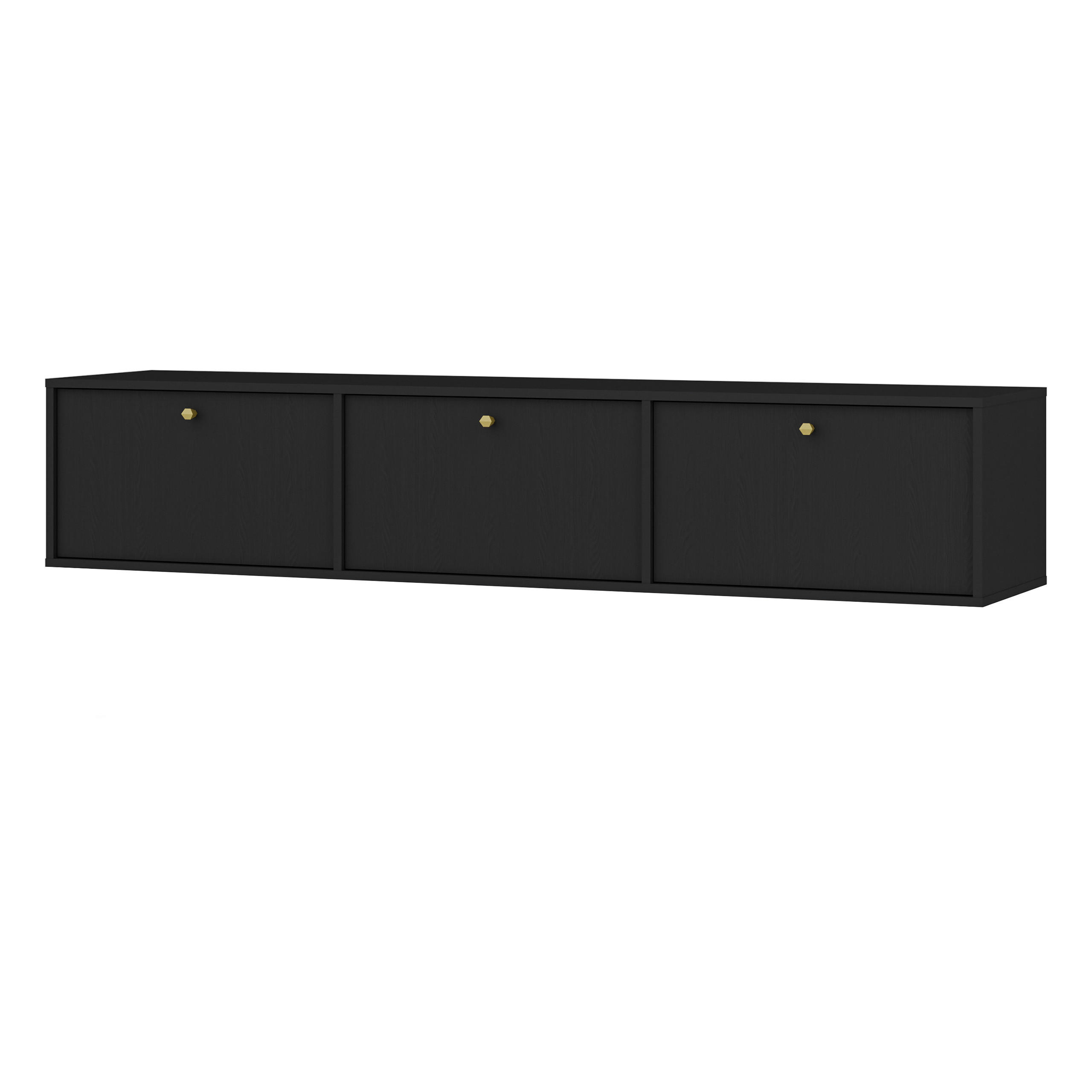 LOWBOARD TORINO 180x40,8x35 cm mit 3 Türen Graphitfarben - Graphitfarben, Holzwerkstoff (180/35/40.8cm) - MASSENO