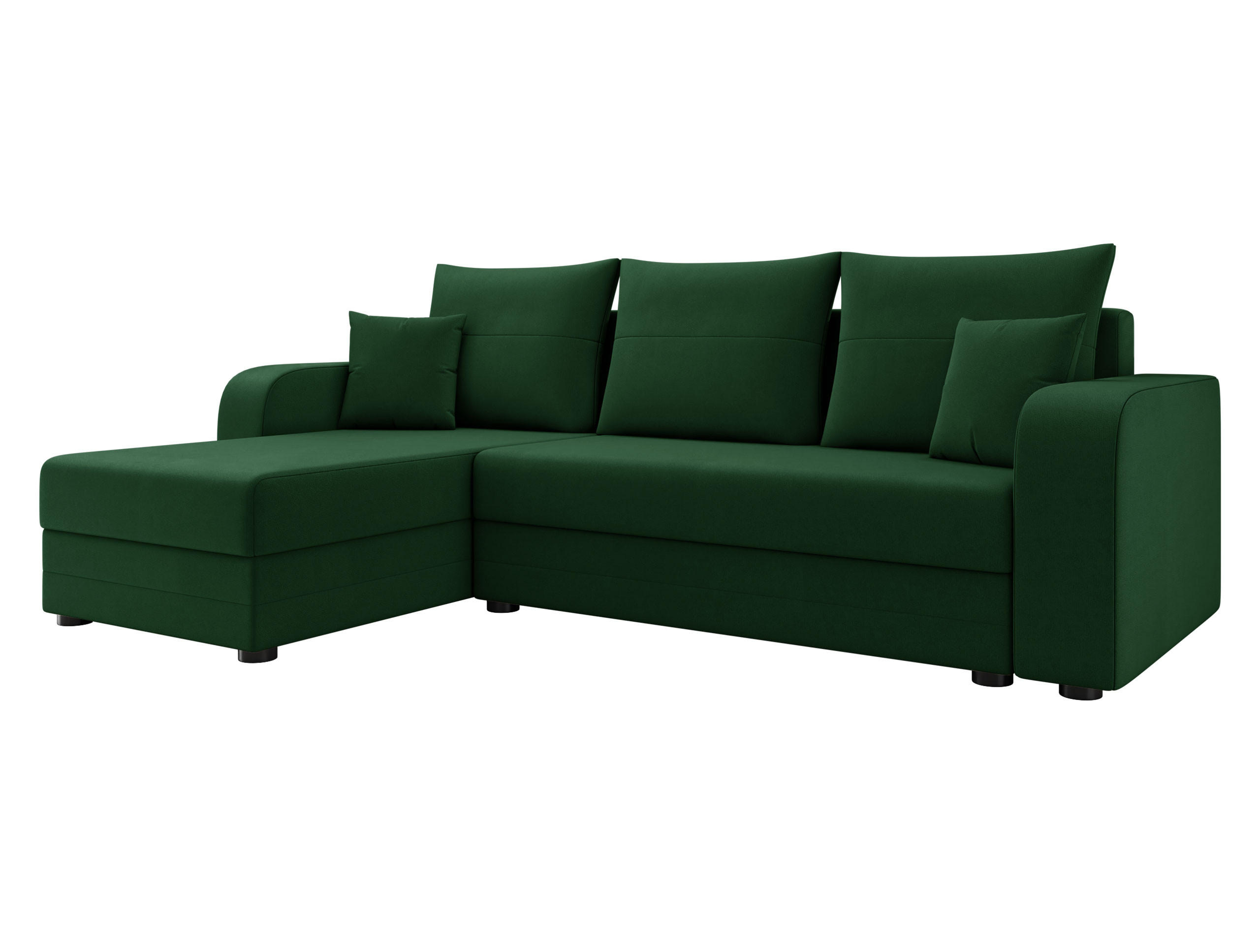ECKSOFA Hewlet Bis - Schwarz/Grün, Holz/Kunststoff (237/139cm) - MIRJAN24