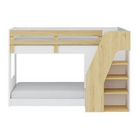 ETAGENBETT - 2 Personen - holz - naturfarben hell, weiß Narojas - Naturfarben/Weiß, Holz (90/190cm) - Vente-Unique