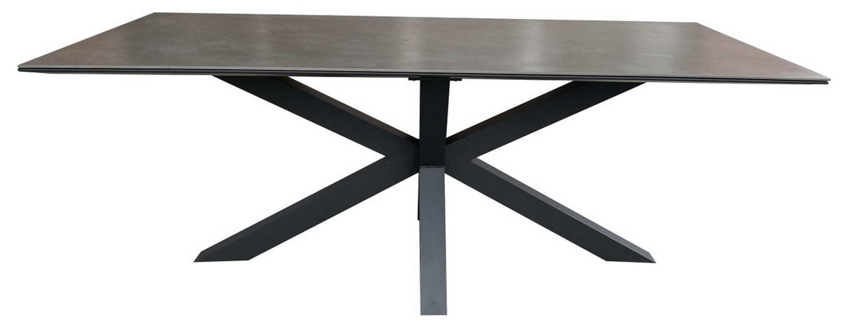 TISCH Almeria 200 x 90 cm light grey Aluminium - Grau, Metall (200/90/76cm) - Mr. Deko