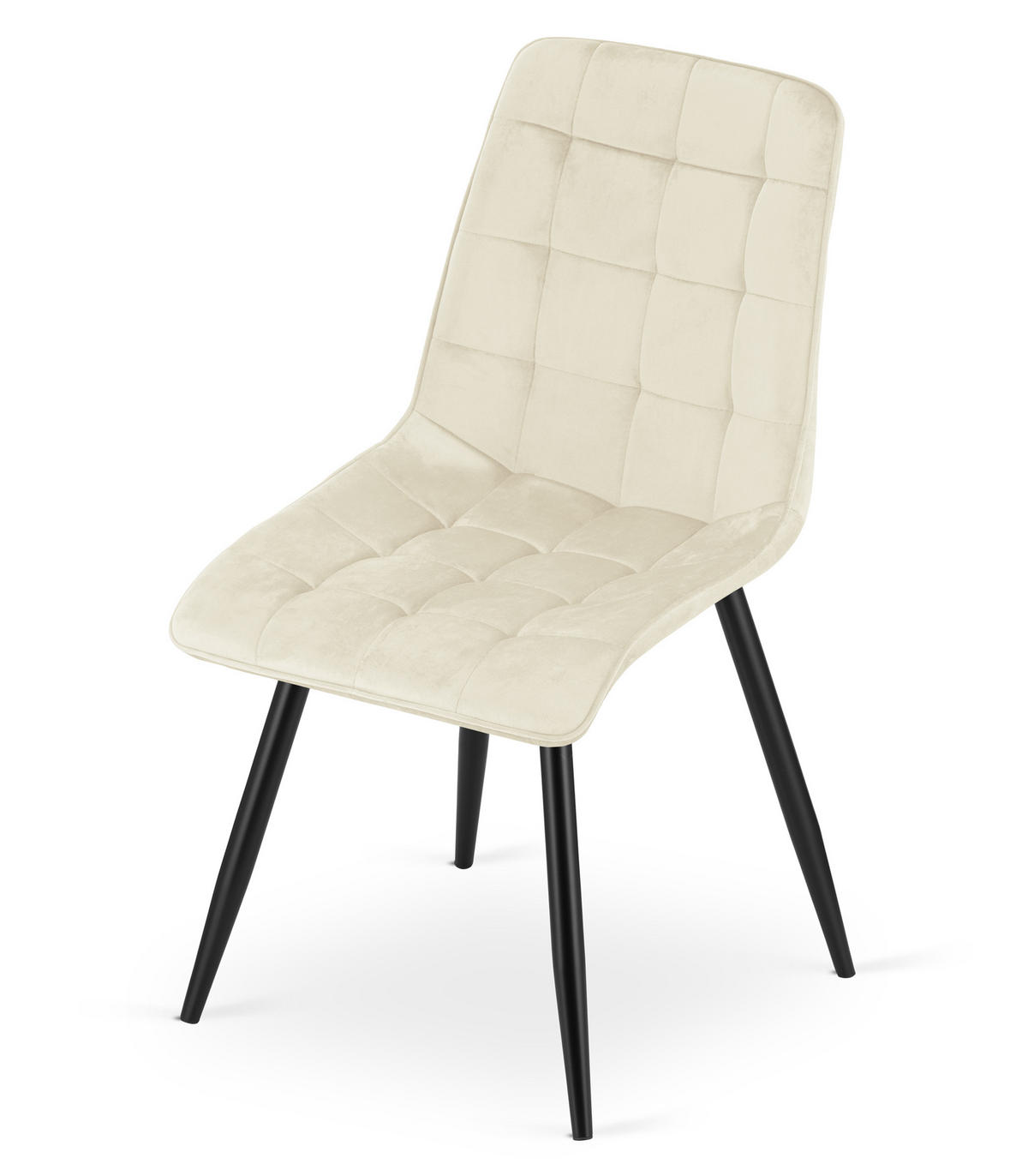 STUHL Beige 49x60 cm SPLIT Samtbezug - Schwarz, Metall (49/59/60cm)