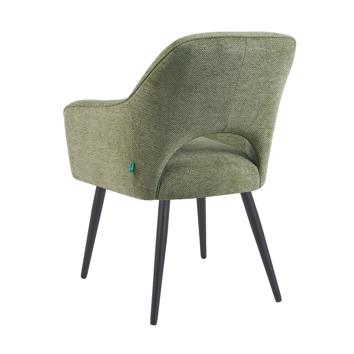 ESSZIMMERSTUHL Mika-Runa - Schwarz/Grün, Textil/Metall (60/87/65cm) - DUBI Möbel