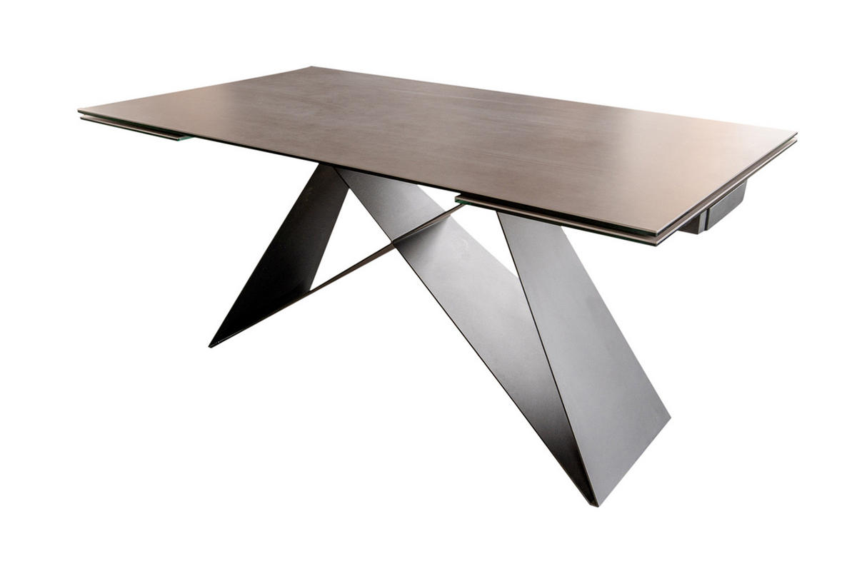 AUSZIEHTISCH BENNO Schwarz Glas - Schwarz, Glas (160/90/76cm) - KAWOLA