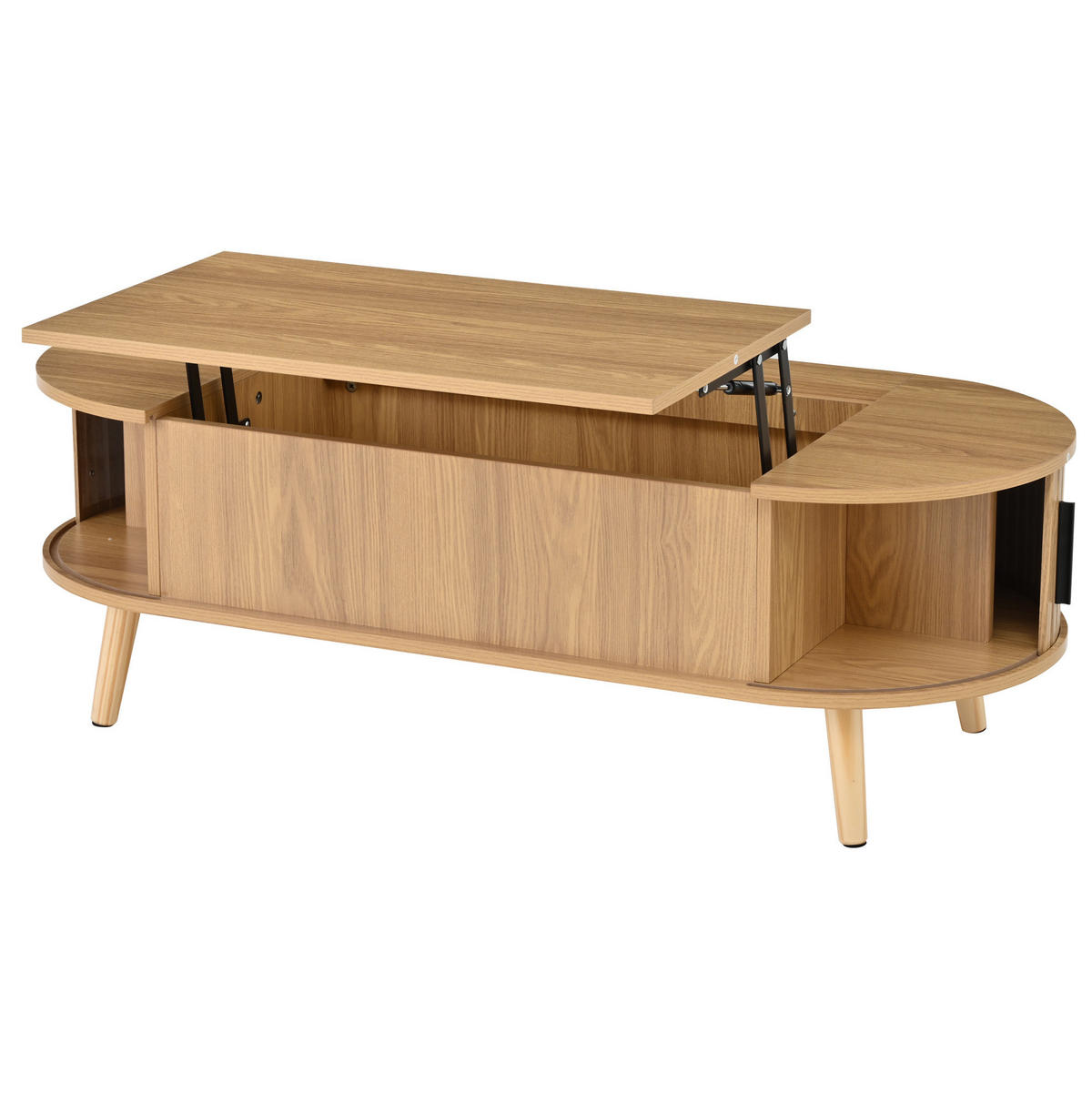 COUCHTISCH 120/50/39,5 cm natur aus MDF mit höhenverstellbarer Tischplatte - Naturfarben, Holzwerkstoff (120/50/39.5cm) - OKWISH