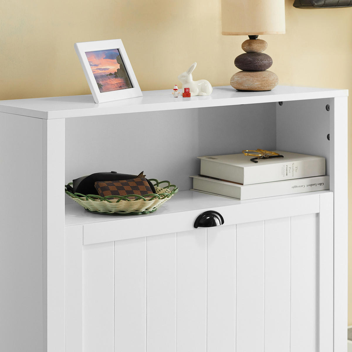 SCHUHSCHRANK Weiß - Weiß, Holzwerkstoff (80/110/24cm) - SoBuy