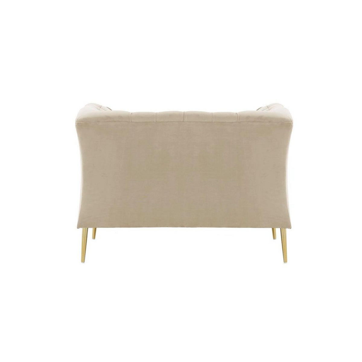 SESSEL Chesterfield Modern-Velluto 2 - Creme, Holz/Textil (106/74/80cm)