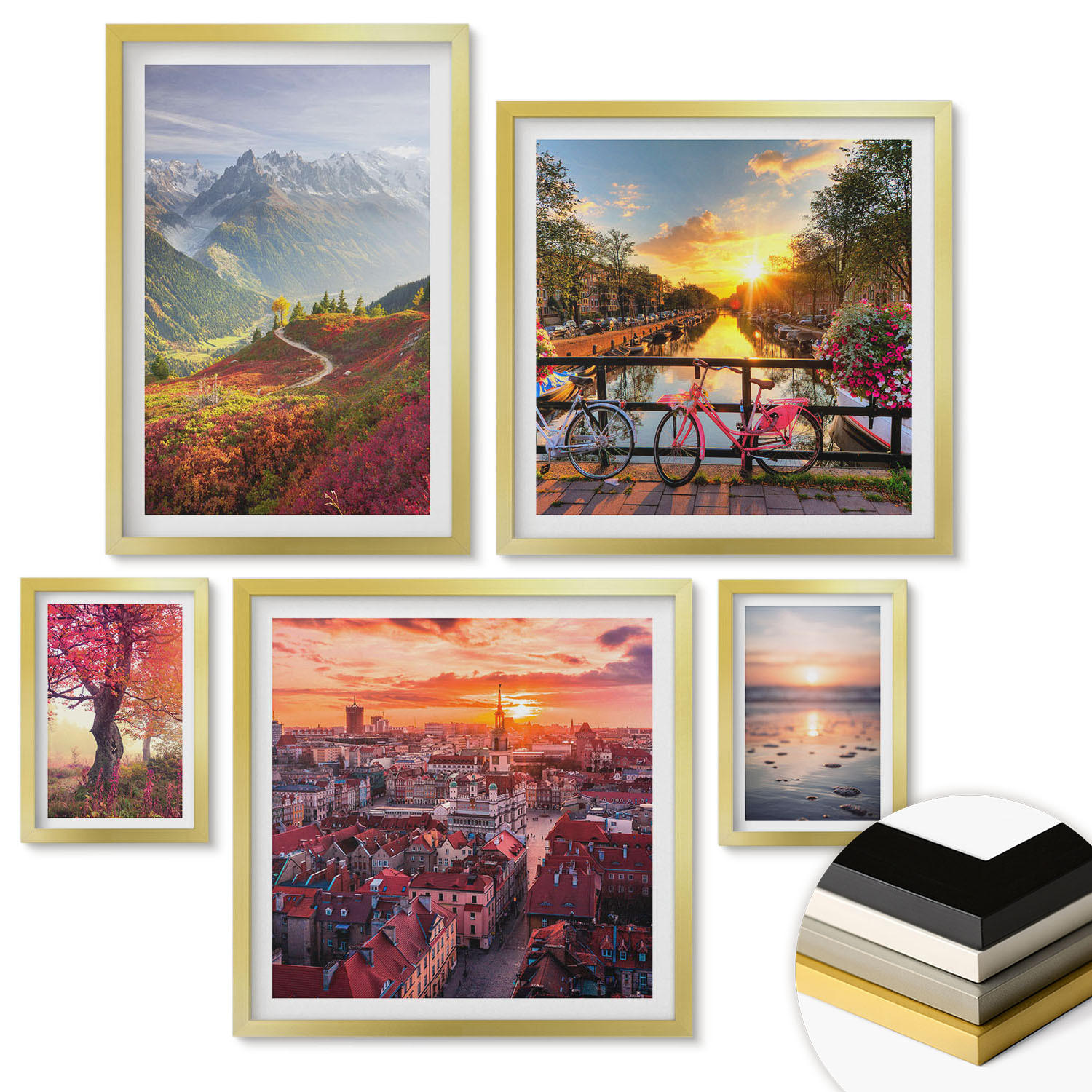 ArtPrintCave Wandbilder Gold 40x60 cm