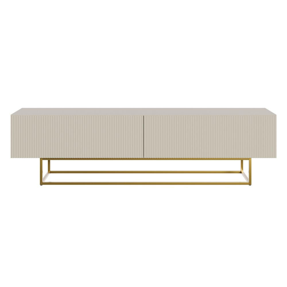 TV-SCHRANK Veldio Graubeige mit goldenen Metallbeinen 175 cm - Greige/Goldfarben, Holzwerkstoff/Metall (175/46.5/31.6cm) - Selsey