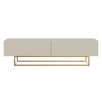 TV-SCHRANK Veldio Graubeige mit goldenen Metallbeinen 175 cm - Greige/Goldfarben, Holzwerkstoff/Metall (175/46.5/31.6cm) - Selsey