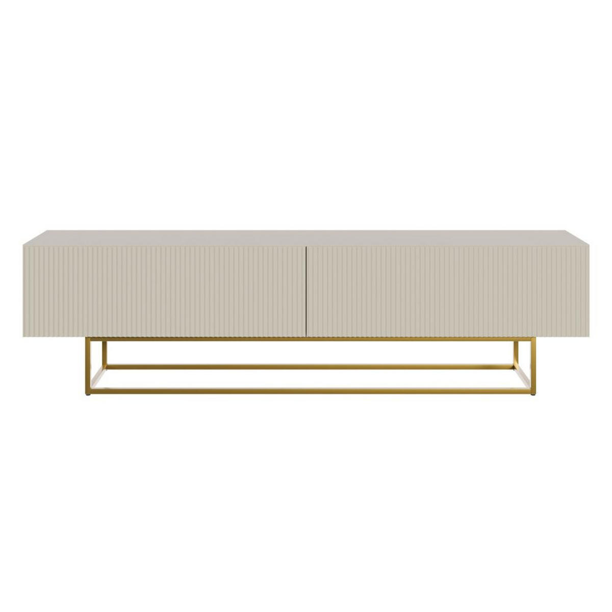 TV-SCHRANK Veldio Graubeige mit goldenen Metallbeinen 175 cm - Greige/Goldfarben, Holzwerkstoff/Metall (175/46.5/31.6cm) - Selsey