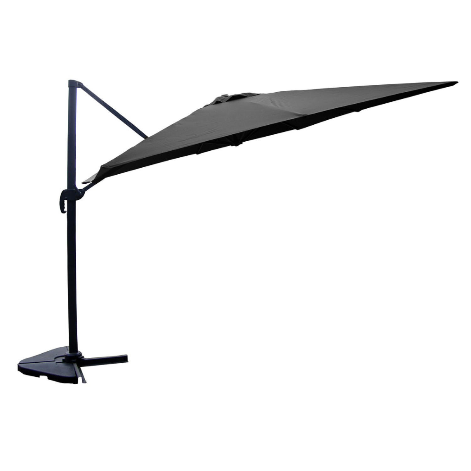 SONNENSCHIRM Palatino Grau Quadratisch 3 x 3 cm Deportiert Rotierbar um 360 - Grau, Metall (300/300cm) - Concept Usine