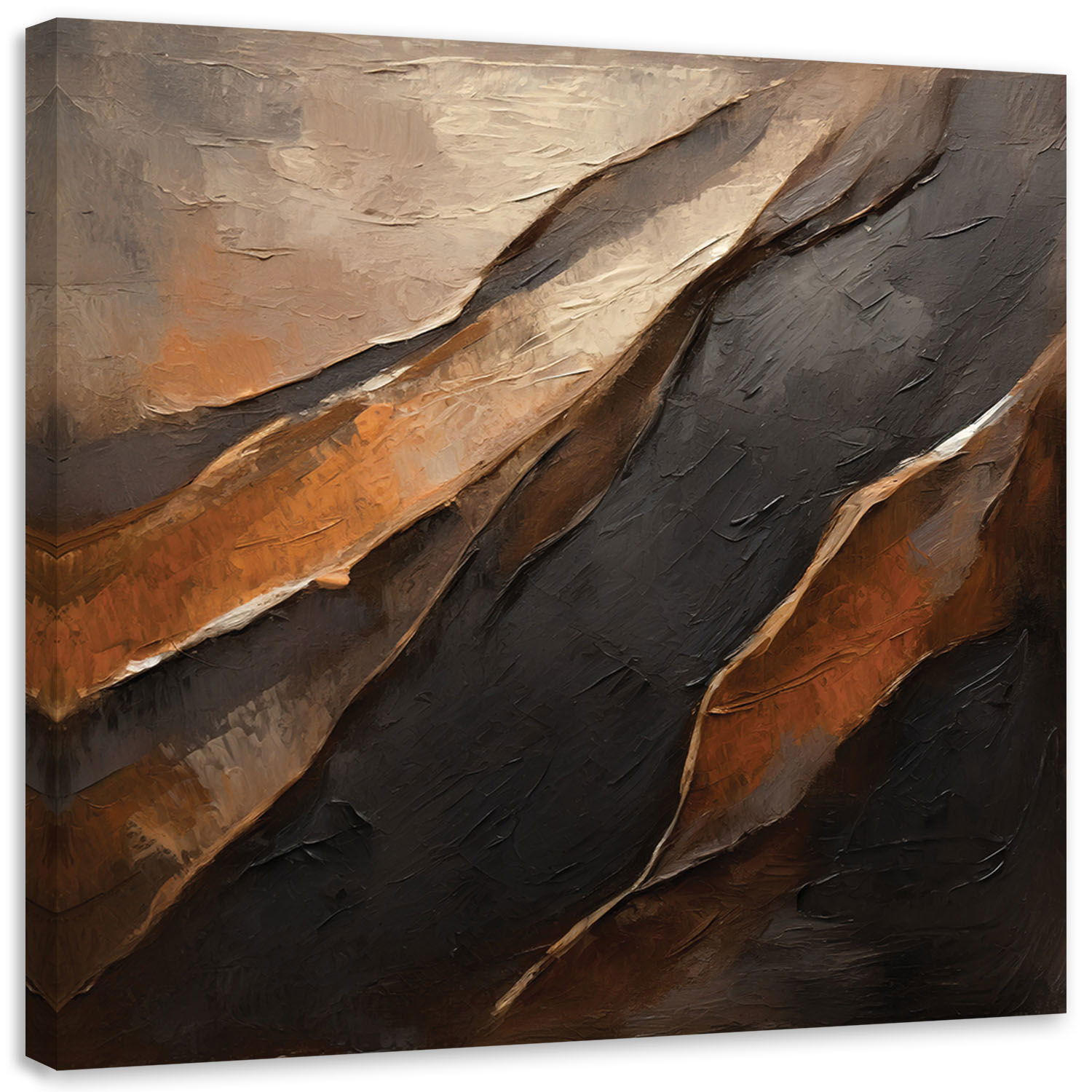 Kunstloft Kunstdruck Braun 60x60 cm