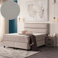 BOXSPRINGBETT MIT BETTKASTEN SEVILLA 140/200 cm, Grau, Bettkasten, Matratze, Topper integriert, H3 mittel 7-Zonen Matratze - Schwarz/Grau, Holz/Kunststoff (140/200cm) - Consilio Concept