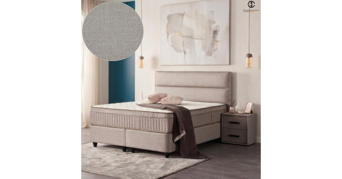 Consilio Concept BOXSPRINGBETT MIT BETTKASTEN SEVILLA 90/200 cm, Grau ...