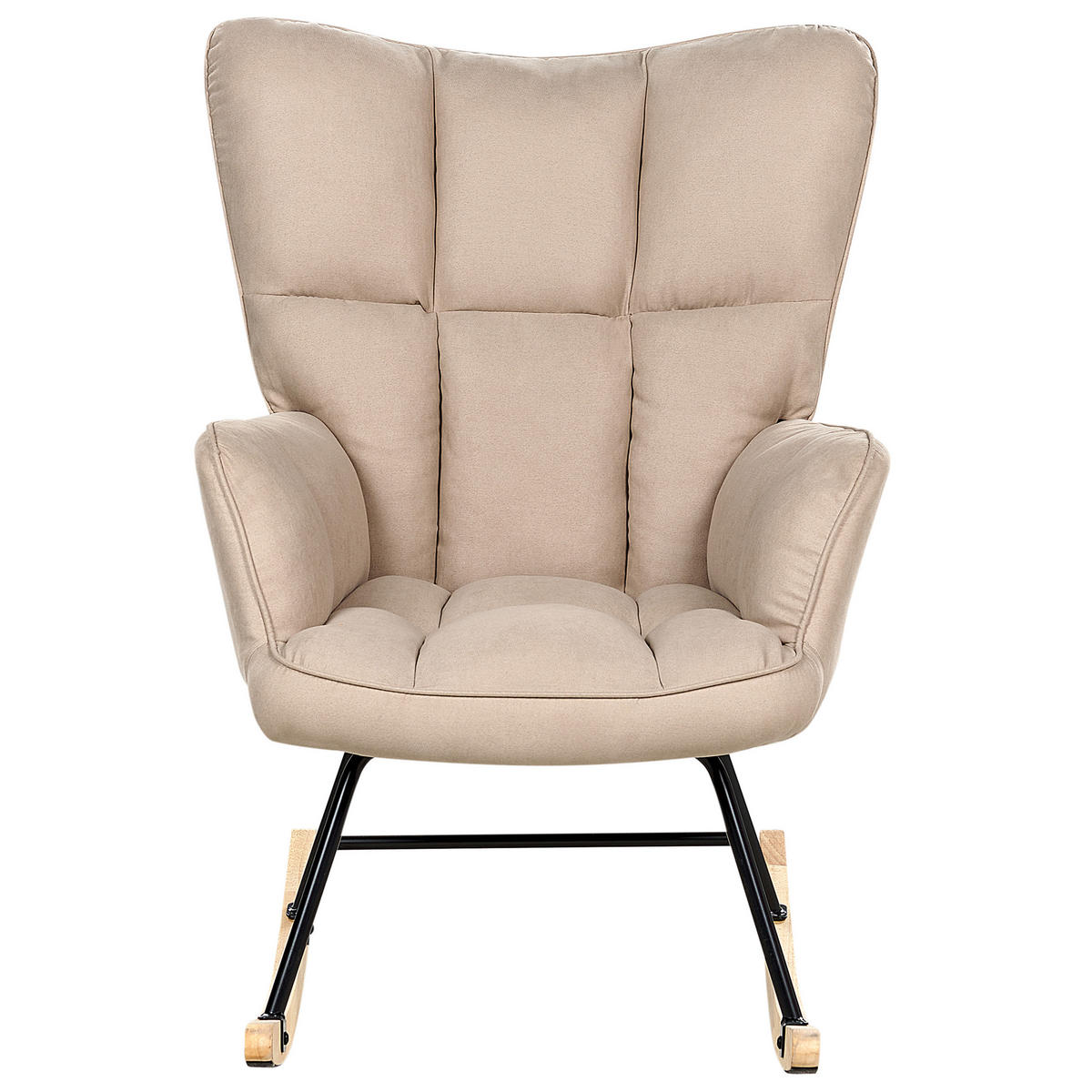 SCHAUKELSESSEL Beige Oulu - Hellbraun/Beige, Textil (71/104/83cm) - Beliani