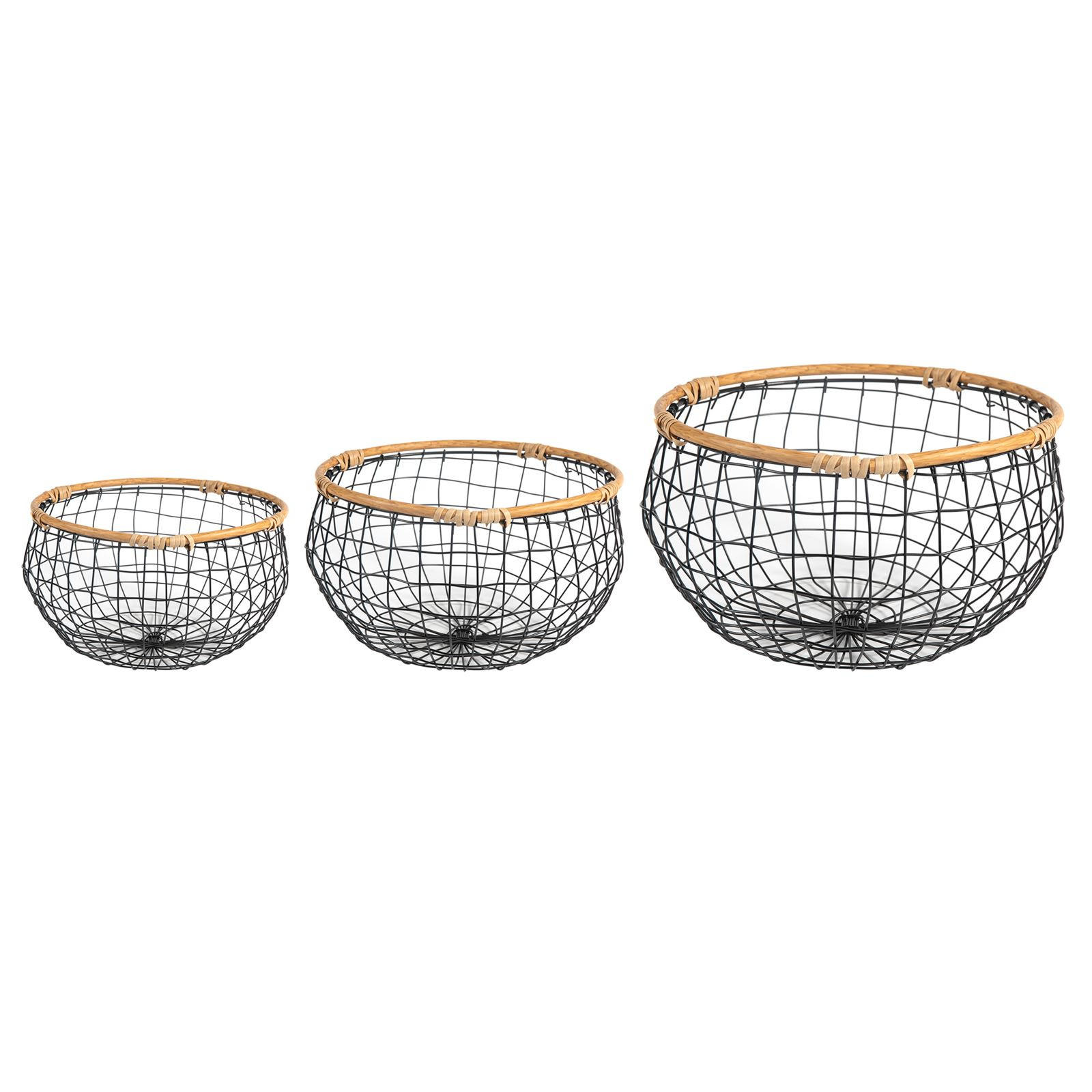 METALLKÖRBE LOU - Schwarz, Metall (31/20/31cm) - IDIMEX