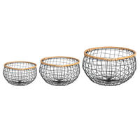 METALLKÖRBE LOU - Schwarz, Metall (31/20/31cm) - IDIMEX