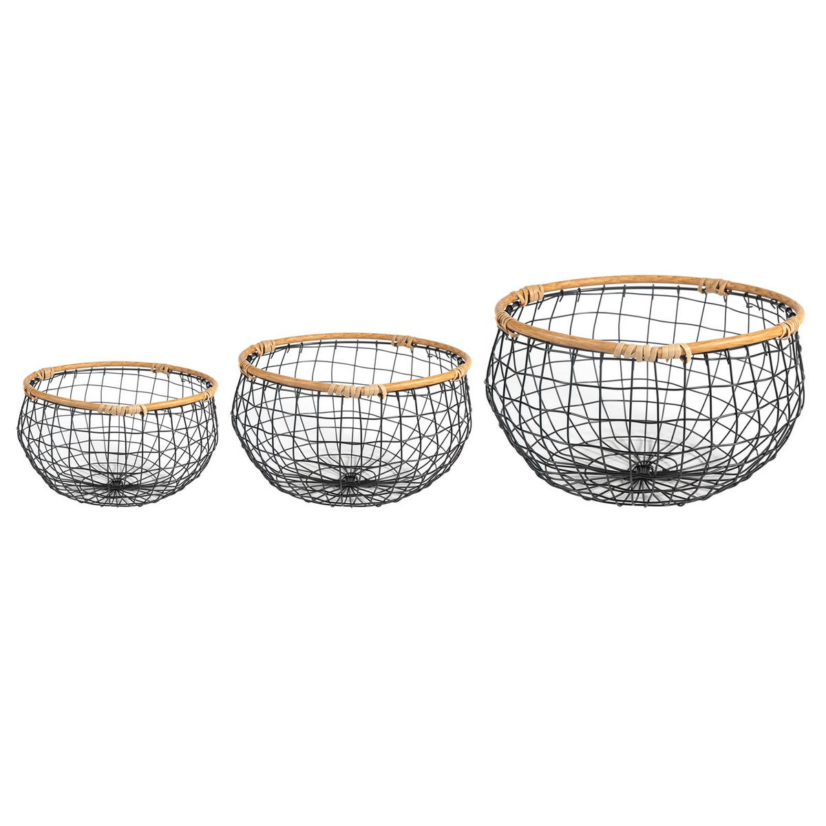 METALLKÖRBE LOU - Schwarz, Metall (31/20/31cm) - IDIMEX