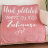 KUSCHELDECKE mit Spruch - 130x160cm Rosa - Rosa, Textil (130/160cm)