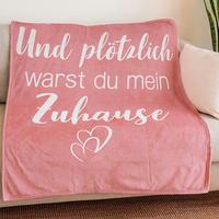 KUSCHELDECKE mit Spruch - 130x160cm Rosa - Rosa, Textil (130/160cm)