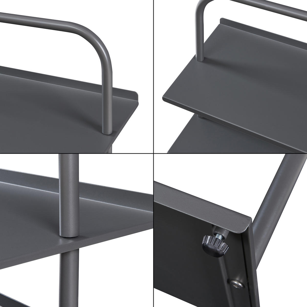 OBUVNÍK Poytya - antracitová, kov (60/73/32cm) - [en.casa]