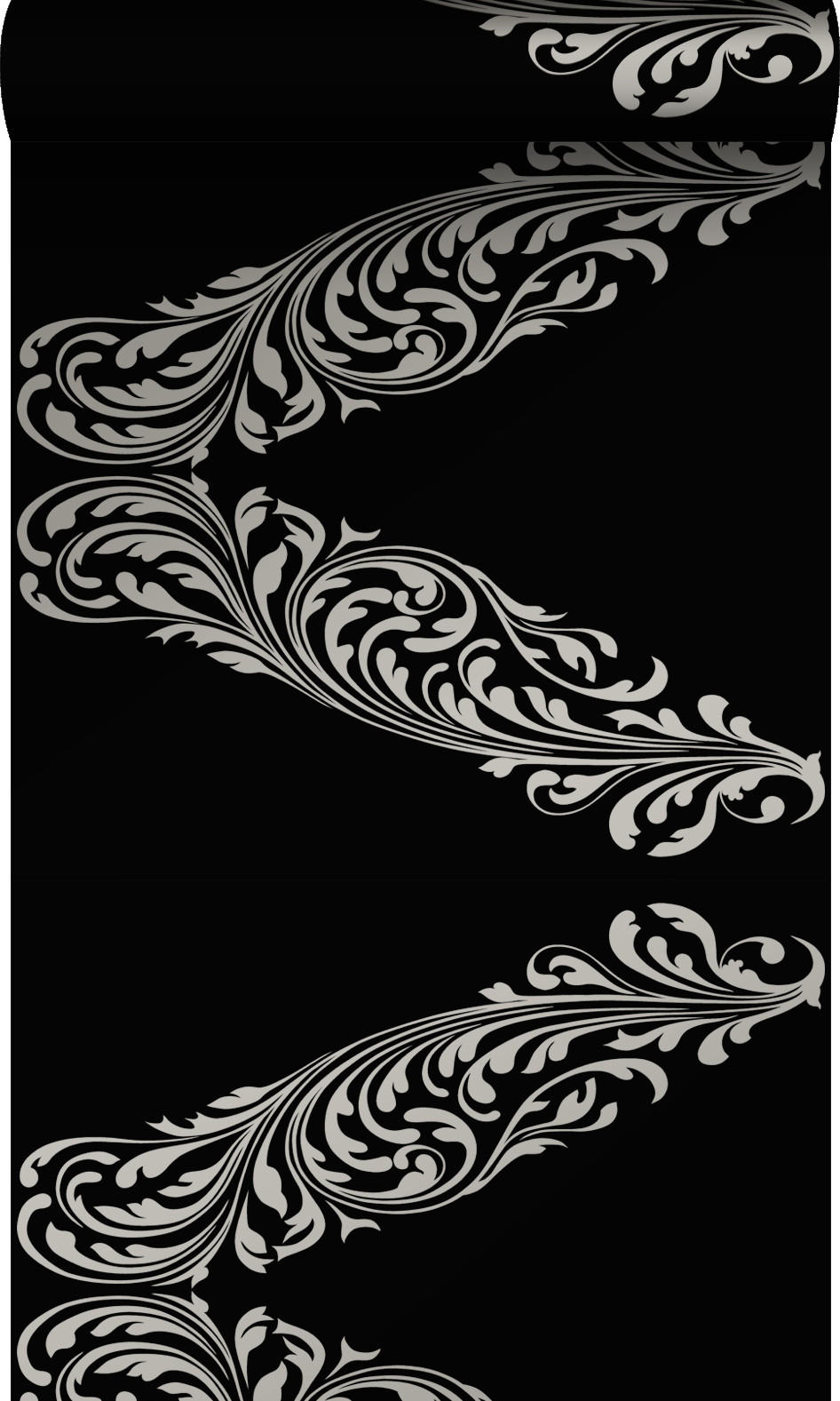 TAPETE Ornamente 53 cm x 10.05 m - Schwarz, Papier (53/1000cm) - Origin Wallcoverings