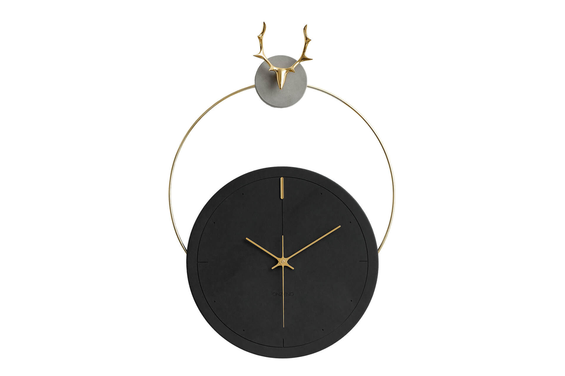 WANDUHR Design Schwarz 45/65 cm - Schwarz, Holzwerkstoff/Metall (1.89/65/2cm) - ONZENO