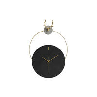 WANDUHR Design Schwarz 45/65 cm - Schwarz, Holzwerkstoff/Metall (1.89/65/2cm) - ONZENO