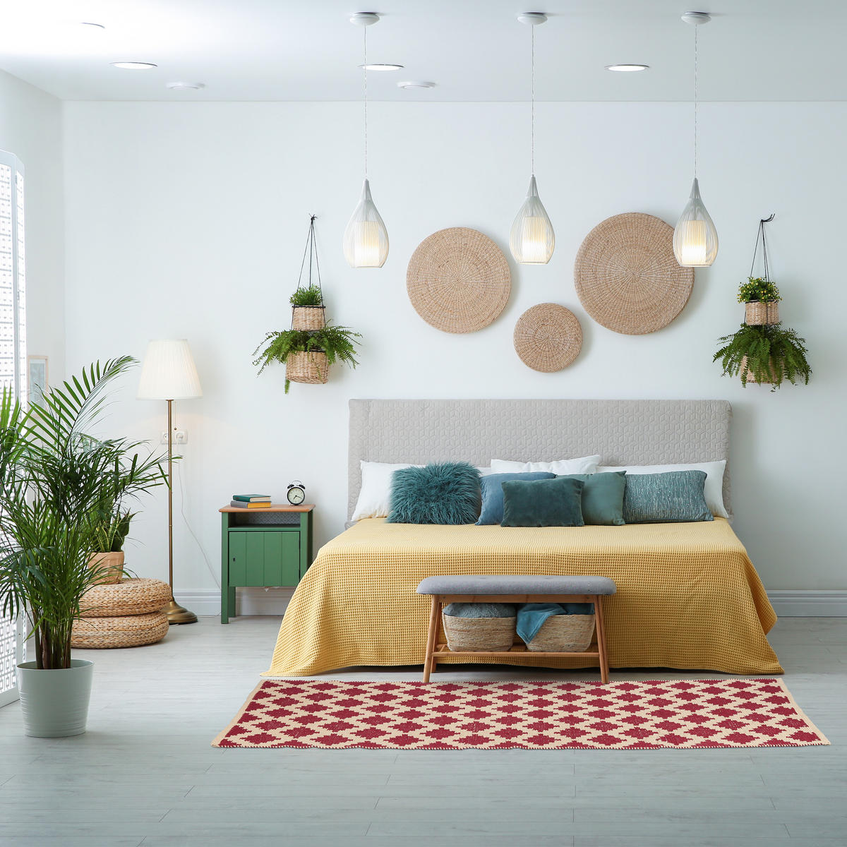 TEPPICH - Beige/Rot, Textil (200/80cm) - Relaxdays