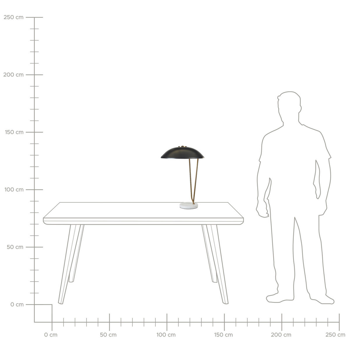 TISCHLAMPE Danto 40/40/58 cm - Schwarz, Metall (40/40/58cm) - Beliani