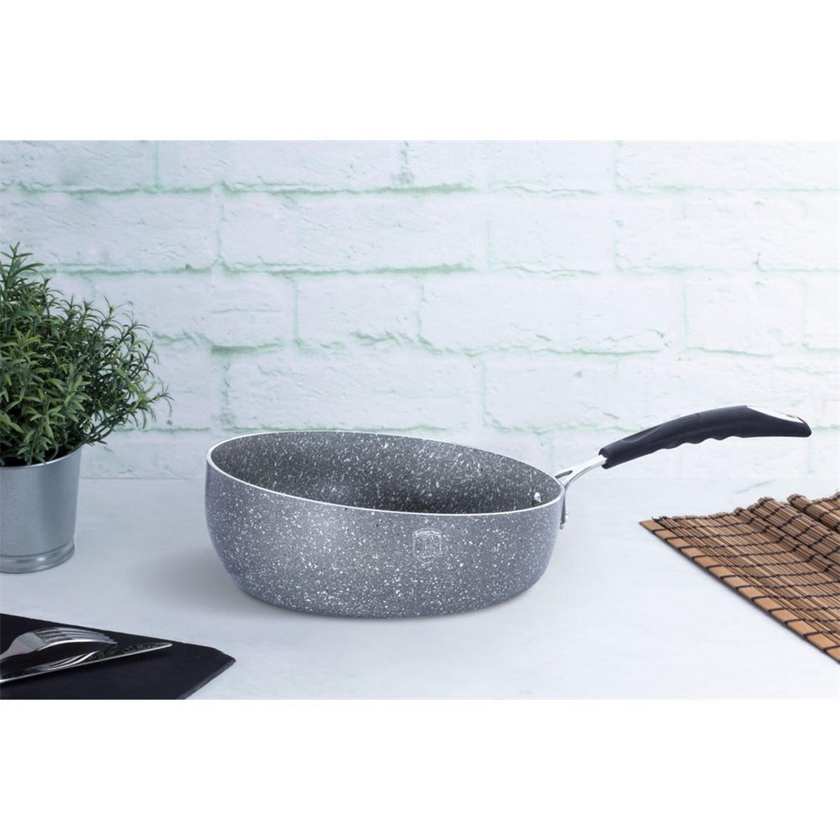 PFANNE Grau 26/26/9.5 cm BH1401N - Grau, Metall (26cm) - Berlinger Haus