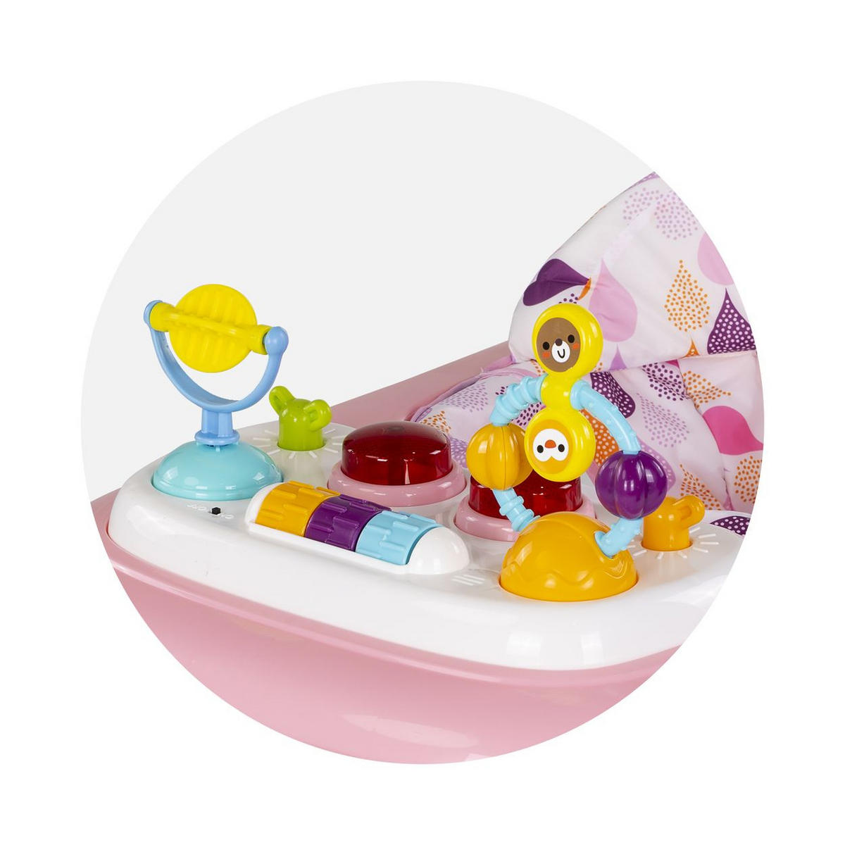 LAUFLERNHILFE Baby Steps Musik rosa Spielpanel Räder Stopper klappbar Licht - Rosa, Kunststoff (59/54/70cm) - Chipolino