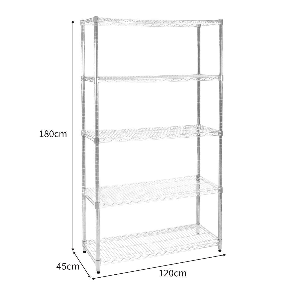 DRAHTREGAL 45cm x 120cm x 180cm - Silberfarben, Metall (120/180/45cm)