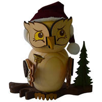 RAUCHFIGUR Eule Weihnachtsmann 15 cm - Multicolor, Holz (10/15/10cm)