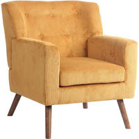 SESSEL Cord Orange - Braun/Orange, Holz/Textil (72/80/74cm) - CLP