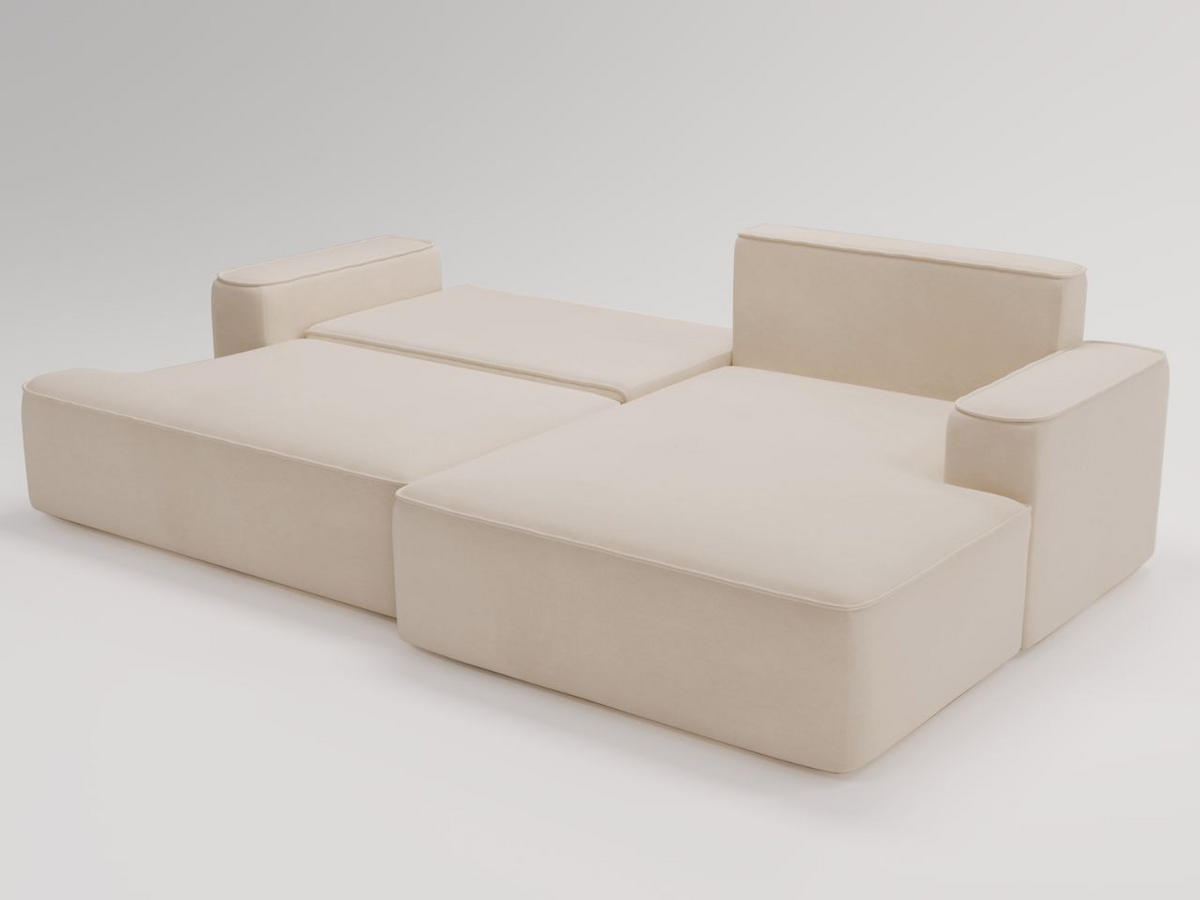 ECKSOFA California Beige Rechts - Beige, Holz/Textil (270/165cm) - Graingold